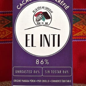 Tablette NON torréfiée noir 86 % de cacao, sans lécithine, bio